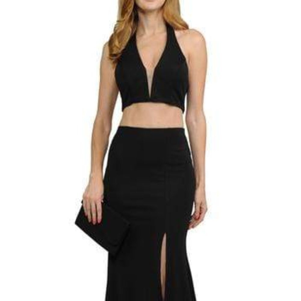 SALE NWT Poly USA 8128 Prom Dress Black size M